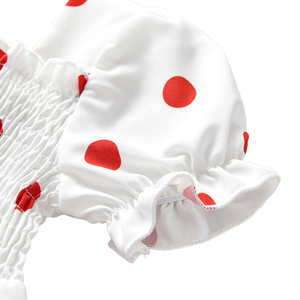 Robe d'été fille - Dentelle et pois