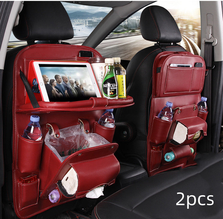Sac de rangement de voiture en cuir PU multifonction, plateau de dossier de siège, sac de suspension étanche, organisateur de voiture, accessoires intérieurs automobiles