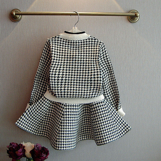 Ensemble deux pièces pour filles, pull en maille épaisse et chaude