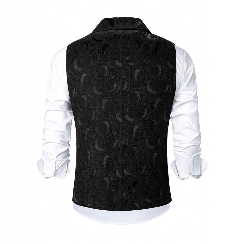 Gilet de costume croisé pour homme avec chaînette
