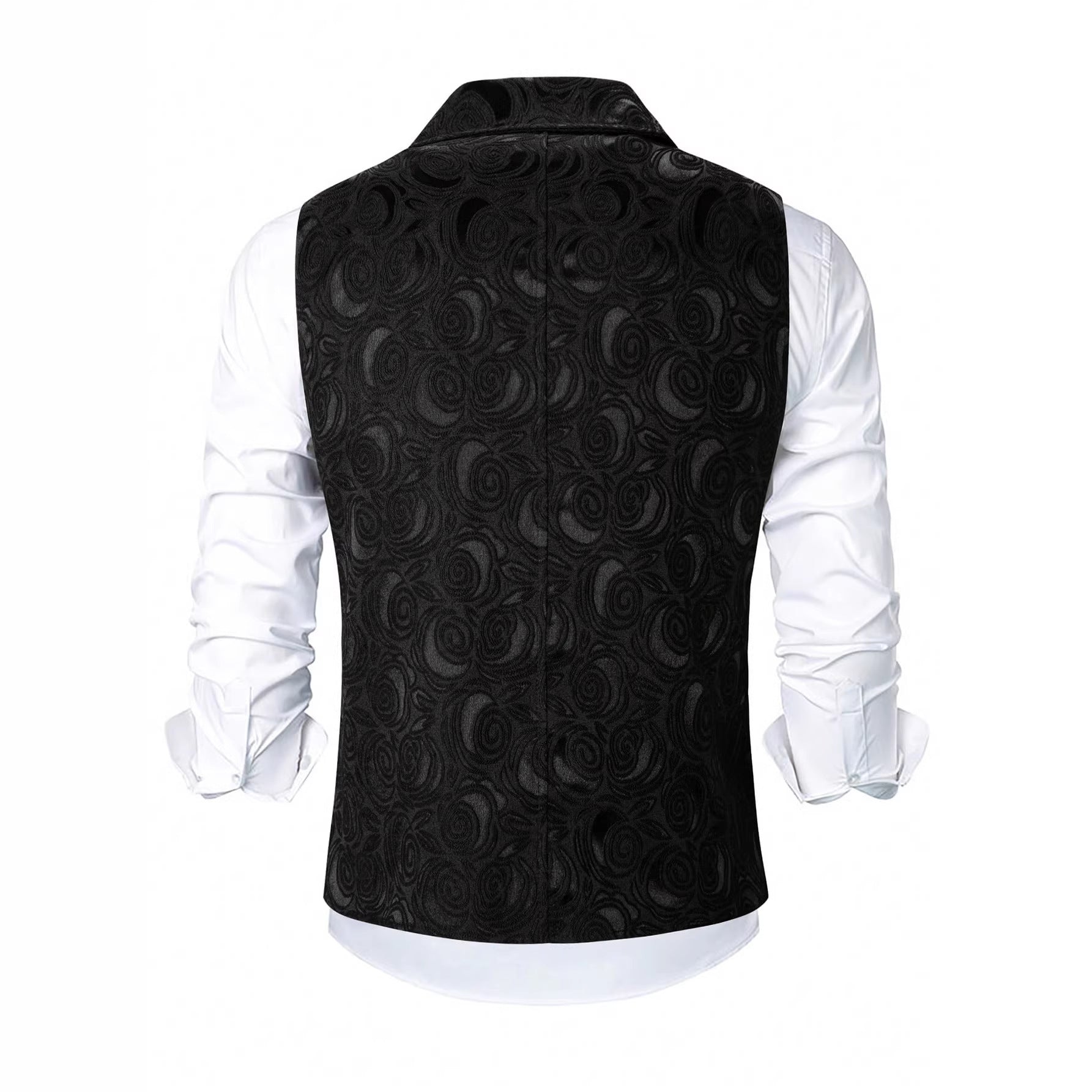 Gilet de costume croisé pour homme avec chaînette