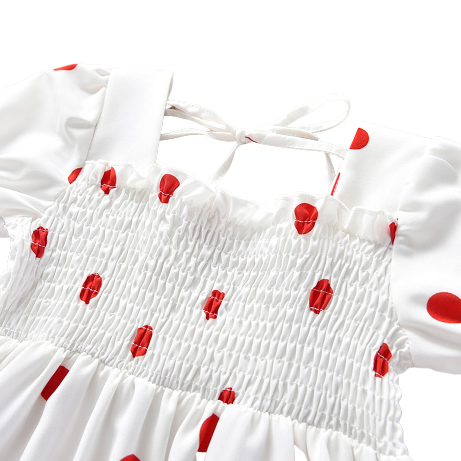 Robe d'été fille - Dentelle et pois