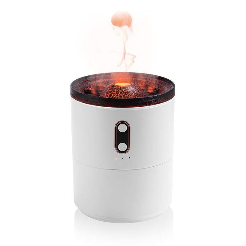 Diffuseur d'huiles essentielles à flamme volcanique, humidificateur d'air portable USB en forme de méduse avec veilleuse et diffuseur de parfum