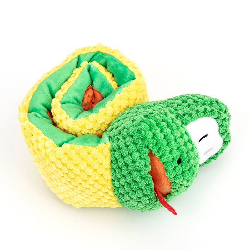 Jouet à mâcher en forme de serpent, jouet couineur pour chien, jeu anti-stress et anti-ennui,