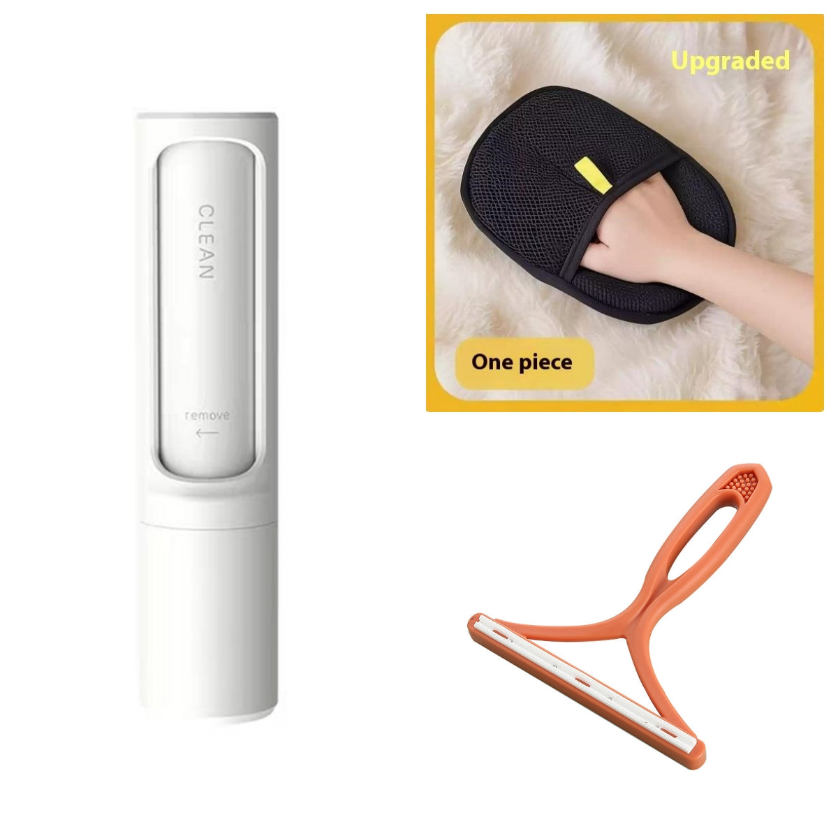 Brosse anti-poils d'animaux réutilisable 2 en 1, rouleau adhésif, outil autonettoyant portable et efficace pour chats et chiens.