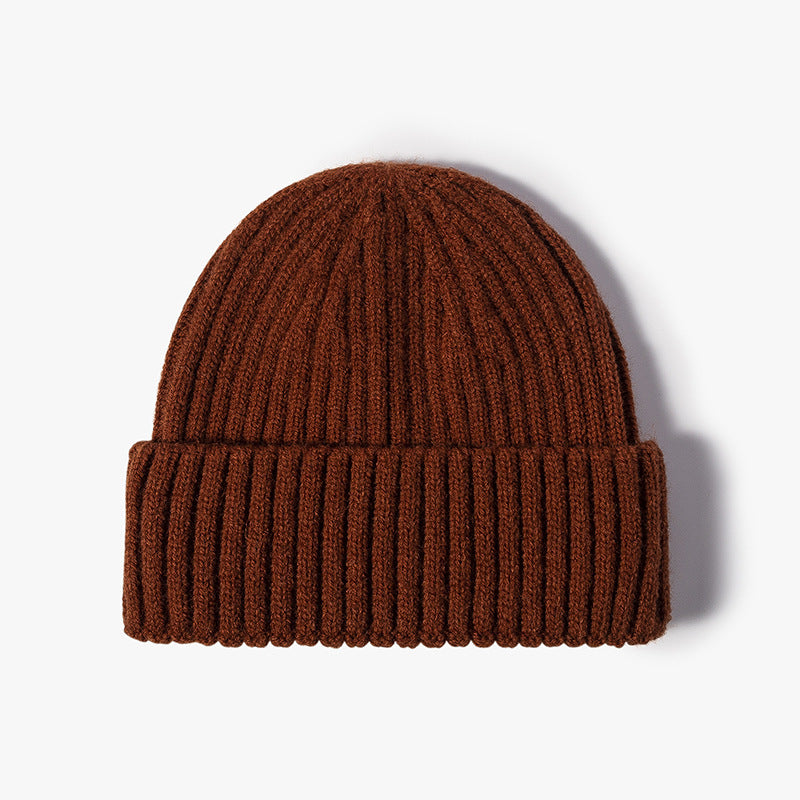 Bonnet de pêcheur court à revers tricoté pour homme et femme, chaud pour l'hiver