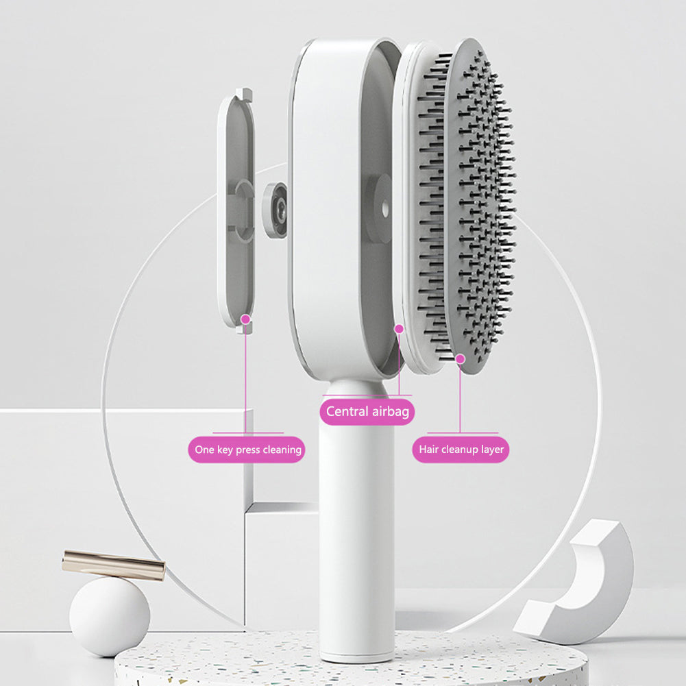 Brosse à cheveux autonettoyante pour femmes, nettoyage en une seule étape, anti-chute de cheveux, massage du cuir chevelu par airbag, peigne antistatique.