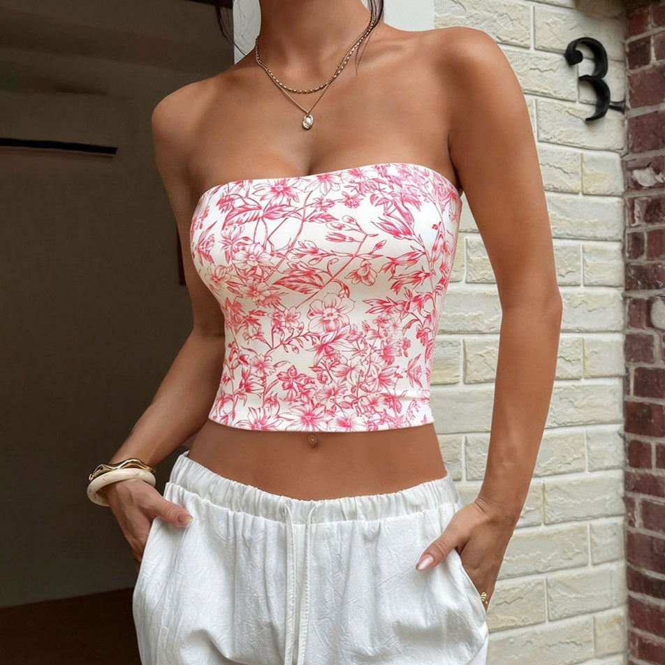 Débardeur fleuri rétro polyvalent pour femme