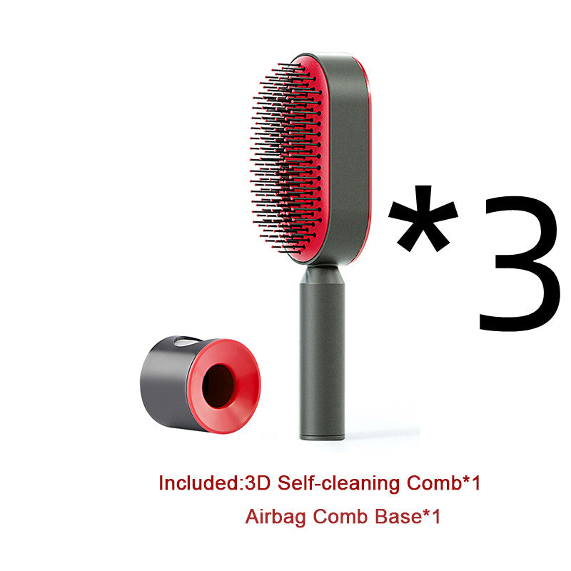 Brosse à cheveux autonettoyante pour femmes, nettoyage en une seule étape, anti-chute de cheveux, massage du cuir chevelu par airbag, peigne antistatique.