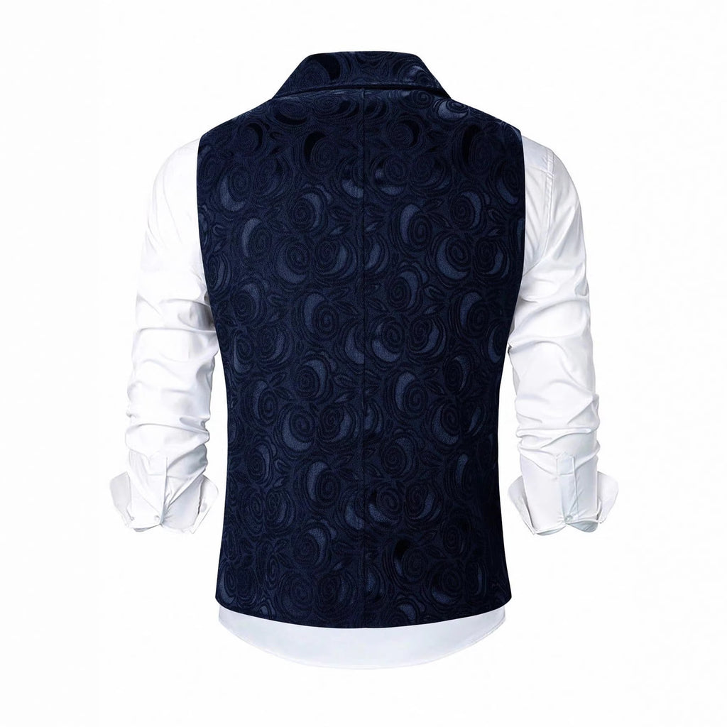 Gilet de costume croisé pour homme avec chaînette