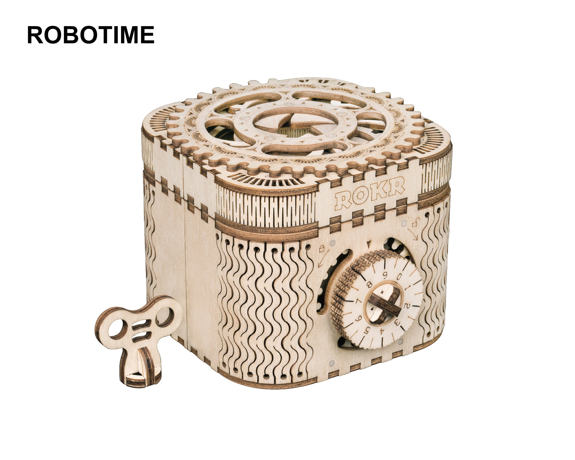 Robotime Rokr Coffre au trésor 123 pièces, jeu de puzzle 3D en bois créatif à assembler, cadeau Chris pour enfants, adultes et adolescents