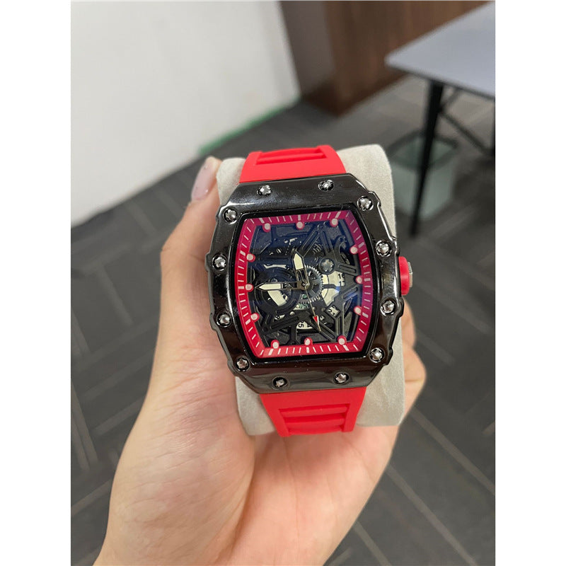 Montre cylindrique pour homme avec mouvement à quartz lumineux (non-bracelet)