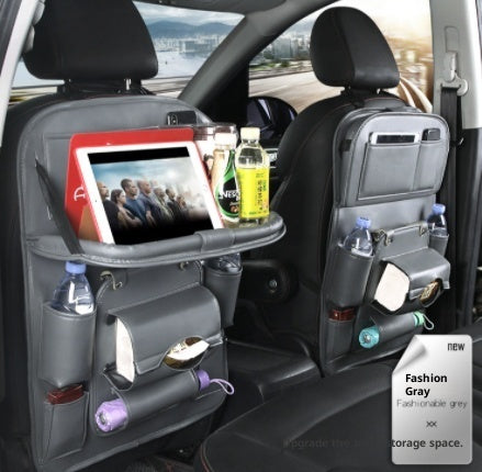 Sac de rangement de voiture en cuir PU multifonction, plateau de dossier de siège, sac de suspension étanche, organisateur de voiture, accessoires intérieurs automobiles