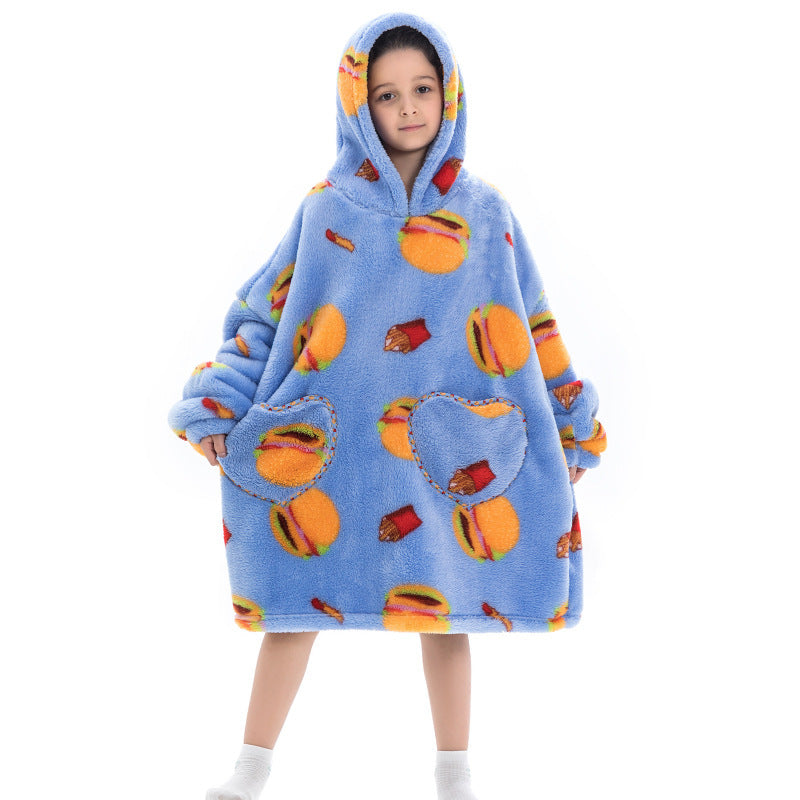 Sweat-shirt thermique oversize, sweat-shirt paresseux pour enfants
