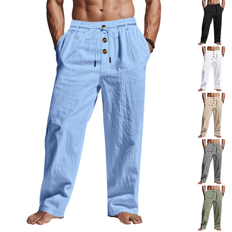 Pantalon homme respirant, doux pour la peau, coupe ample, décontracté, idéal pour la plage, le sport et l'été