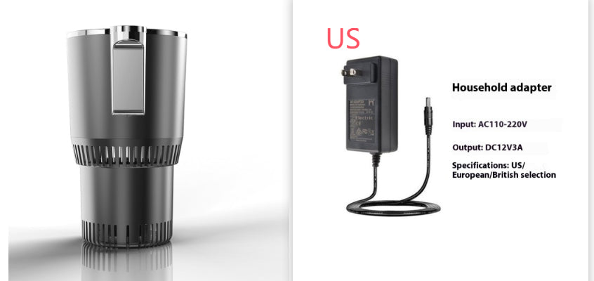 Porte gobelet intelligent 2 en 1 pour voiture, chauffant et rafraîchissant, avec affichage numérique de la température et mini réfrigérateur.