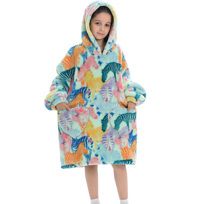 Sweat-shirt thermique oversize, sweat-shirt paresseux pour enfants