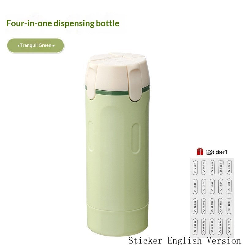 Distributeur de voyage 4 en 1, flacons portables étanches pour parfum, shampoing, après-shampoing et lotion