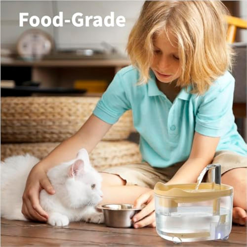 Fontaine à eau pour chats, fontaine premium de 1500 ml pour chats, chiens et chatons, distributeur d'eau automatique avec pompe silencieuse et indicateur de niveau d'eau.
