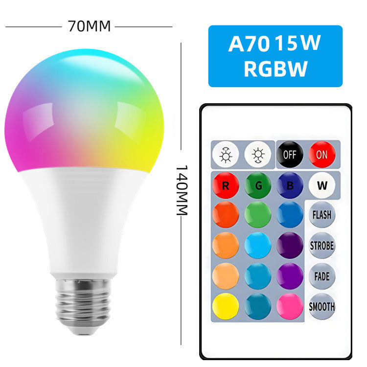 Ampoule LED multicolore à 16 couleurs avec télécommande, couleurs RVB, intensité lumineuse intelligente pour intérieur