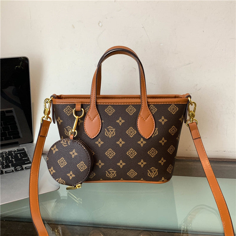 Sac cabas à bandoulière imprimé rétro