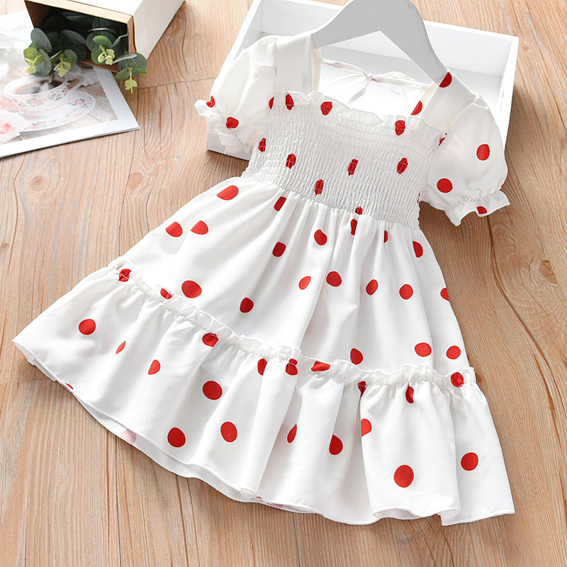Robe d'été fille - Dentelle et pois