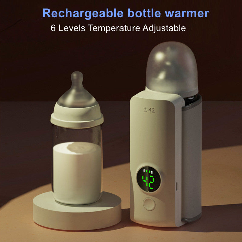 Chauffe-biberon portable sans fil rechargeable par USB avec sac chauffant et chauffe lait à température constante. Housse isolante universelle pour biberons.
