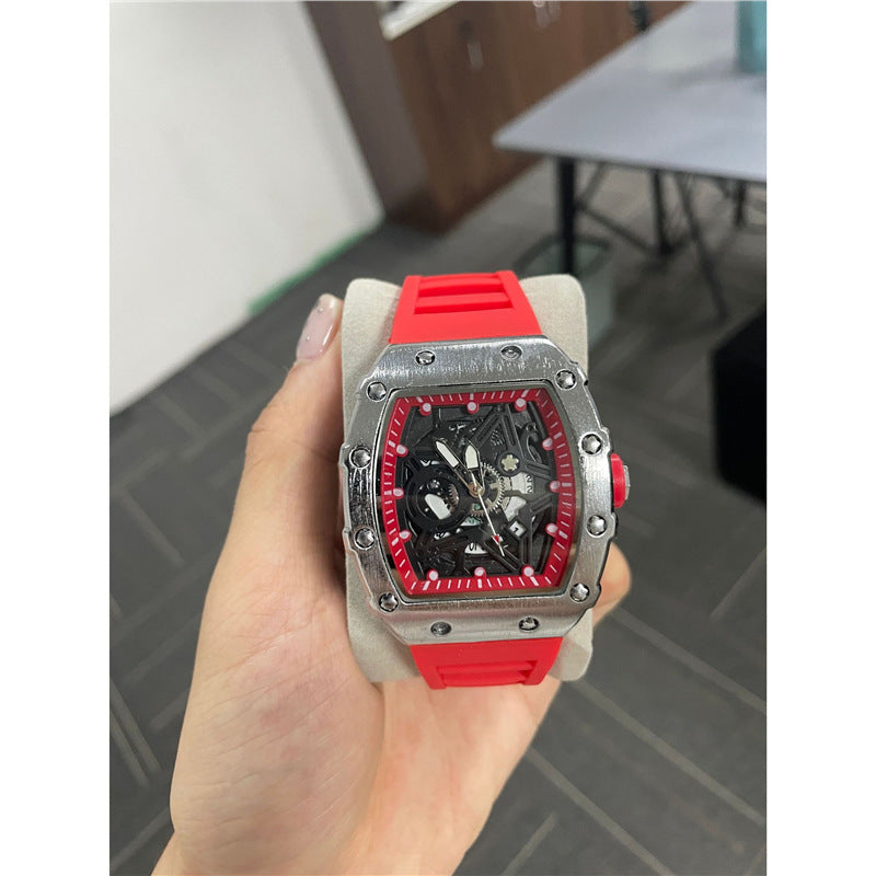 Montre cylindrique pour homme avec mouvement à quartz lumineux (non-bracelet)