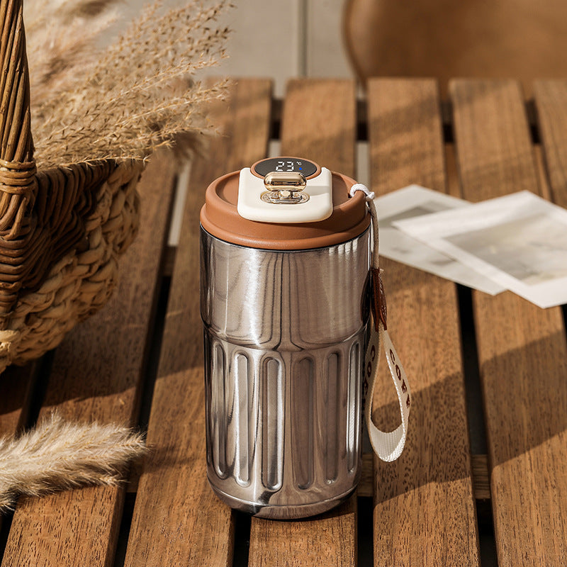 Bouteille isotherme numérique intelligente, tasse à café portable, bouteille d'eau en acier inoxydable, gobelet isotherme pour voiture, garde le froid, bouteille sous vide 450 ml