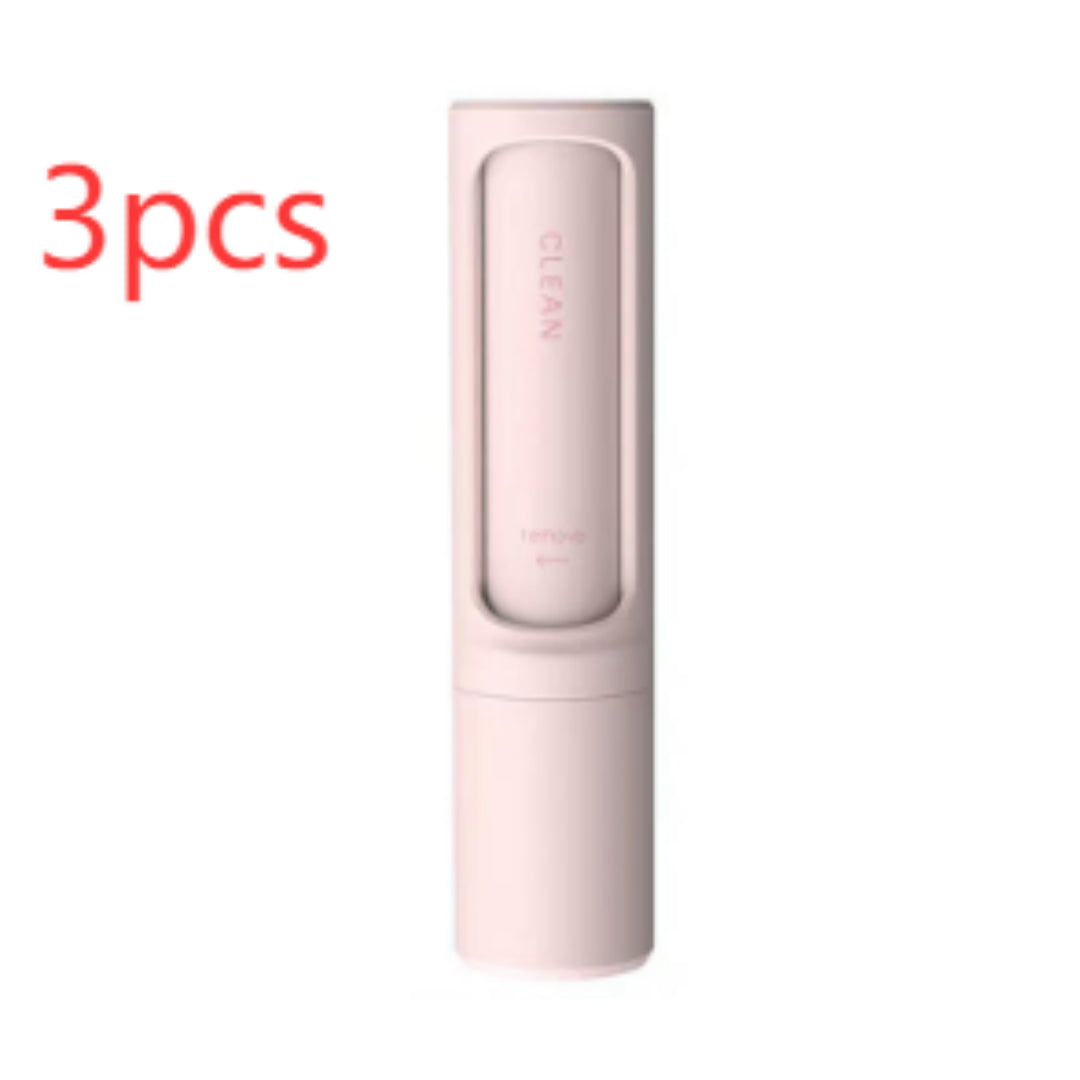 Brosse anti-poils d'animaux réutilisable 2 en 1, rouleau adhésif, outil autonettoyant portable et efficace pour chats et chiens.