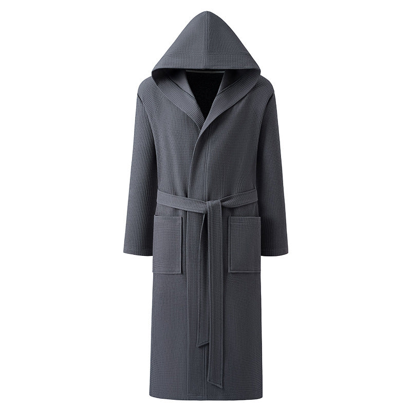 Peignoir à capuche en pur coton pour homme