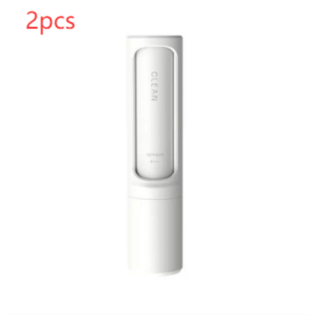 Brosse anti-poils d'animaux réutilisable 2 en 1, rouleau adhésif, outil autonettoyant portable et efficace pour chats et chiens.