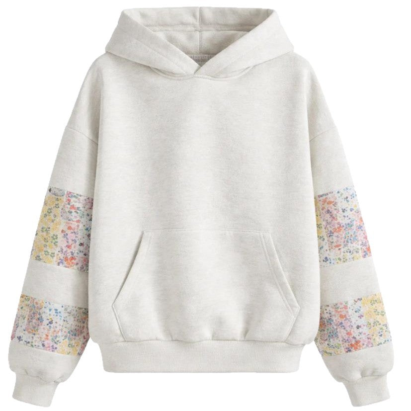 Sweat à capuche gris à motifs pour femme