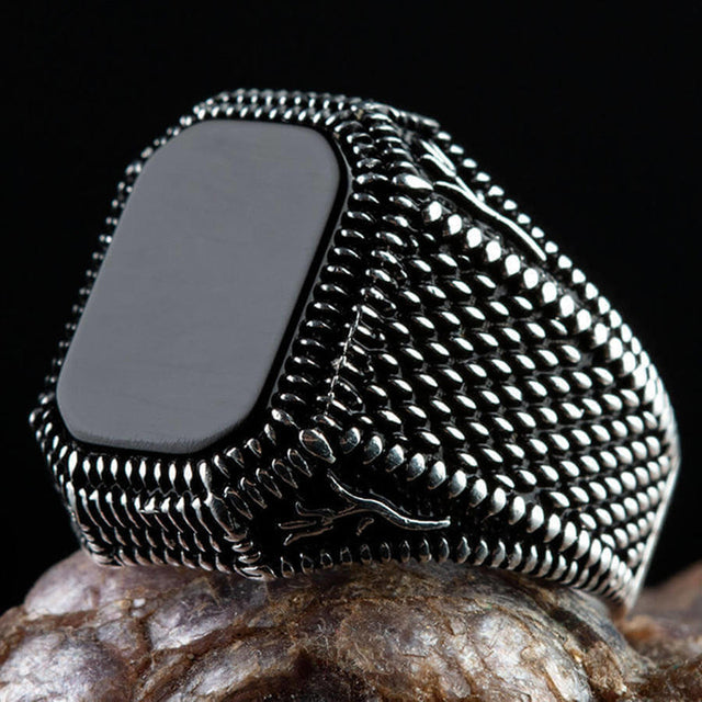 Bague turque rétro faite à la main, style vintage, double épée