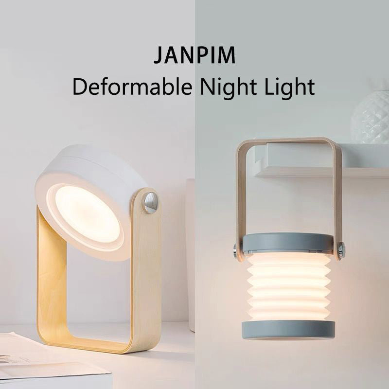 Lampe de nuit LED pliable, tactile et à intensité variable, rechargeable par USB, idéale pour la décoration intérieure.