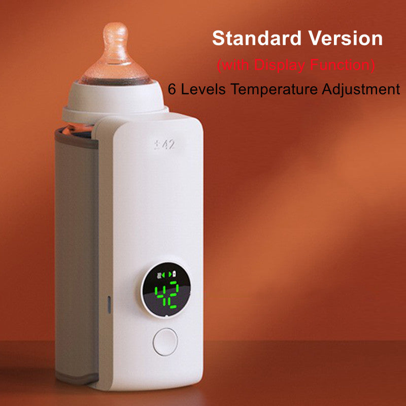 Chauffe-biberon portable sans fil rechargeable par USB avec sac chauffant et chauffe lait à température constante. Housse isolante universelle pour biberons.