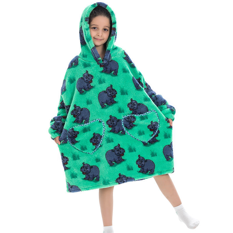 Sweat-shirt thermique oversize, sweat-shirt paresseux pour enfants