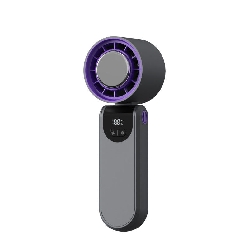 Handheld Ice Compress Digital Display Fan Outdoor Portable USB Charging Mini Long Endurance Fan