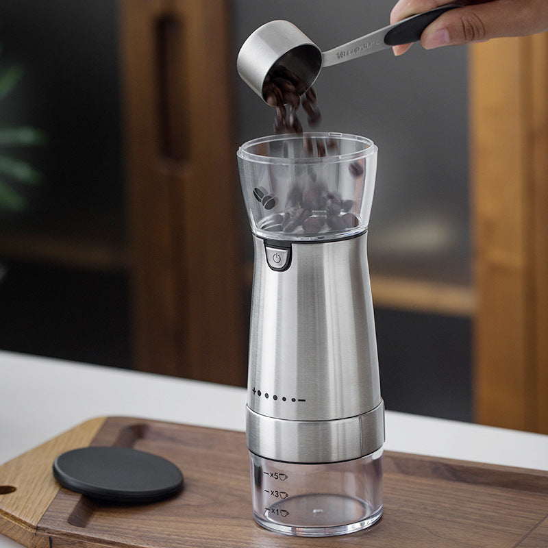 Moulin à café électrique en acier inoxydable, broyeur manuel réglable, machine à café, broyeur à grains de café, outil de cuisine