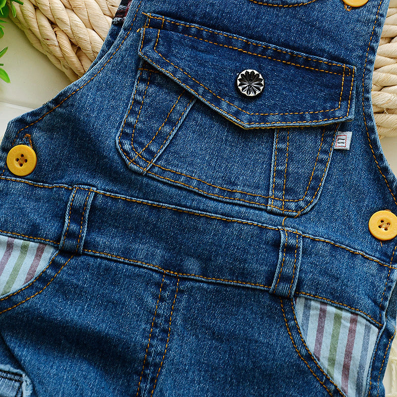Jeans à bretelles pour enfants, garçons et filles