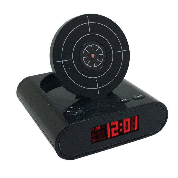 Réveil électronique de bureau avec pistolet numérique, cible laser pour enfants, réveil de table