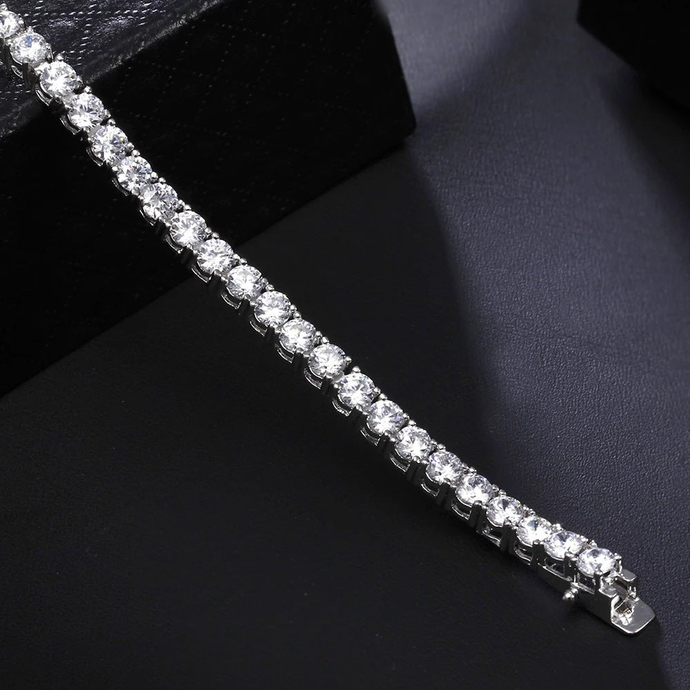 Bracelet en argent S925, longueur de chaîne 17-19 cm (chaîne tennis au choix).