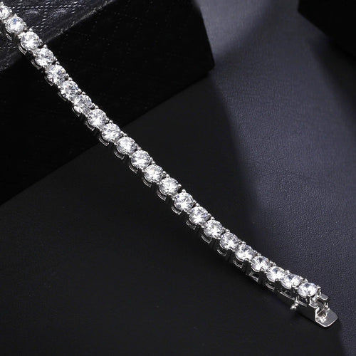 Bracelet en argent S925, longueur de chaîne 17-19 cm (chaîne tennis au choix).