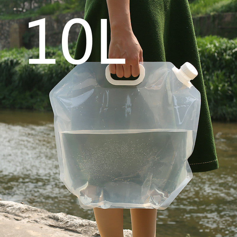 Sac à eau pliable et portable en PVC pour le camping et la randonnée.