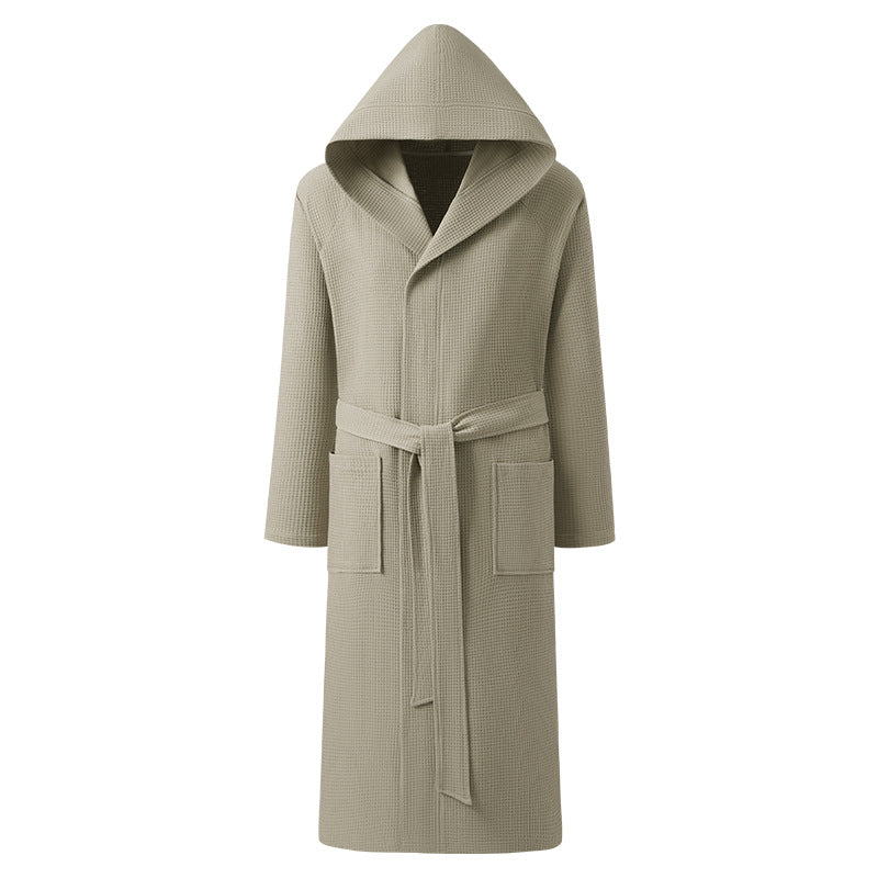 Peignoir à capuche en pur coton pour homme