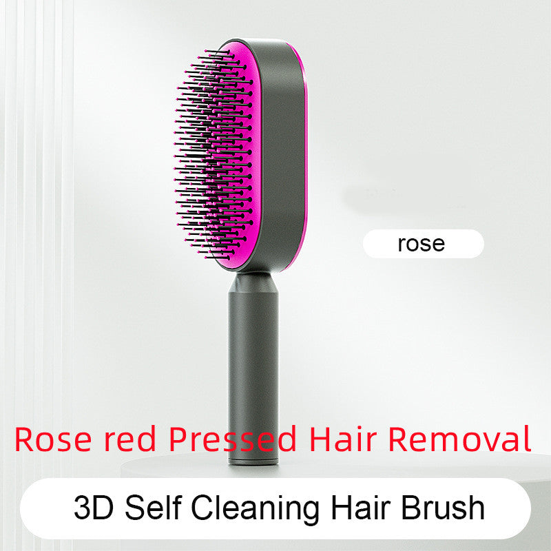 Brosse à cheveux autonettoyante pour femmes, nettoyage en une seule étape, anti-chute de cheveux, massage du cuir chevelu par airbag, peigne antistatique.