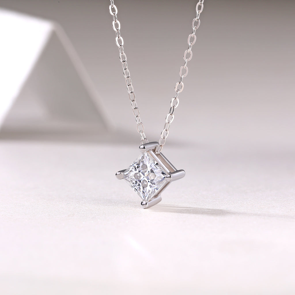 1Stay Together - Un pendentif en argent sterling S925 serti de diamants et de moissanites carrées, à la fois tendance et luxueux. Ventes interdites sur TikTok