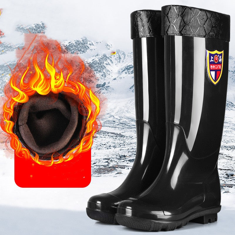 Bottes de pluie épaisses pour hommes, conçues pour la protection contre le travail