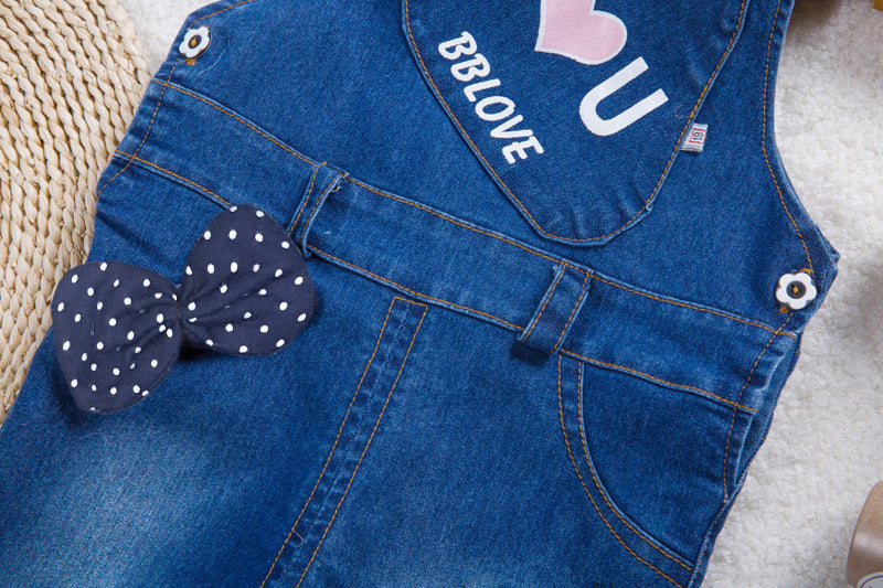 Jeans à bretelles pour enfants, garçons et filles