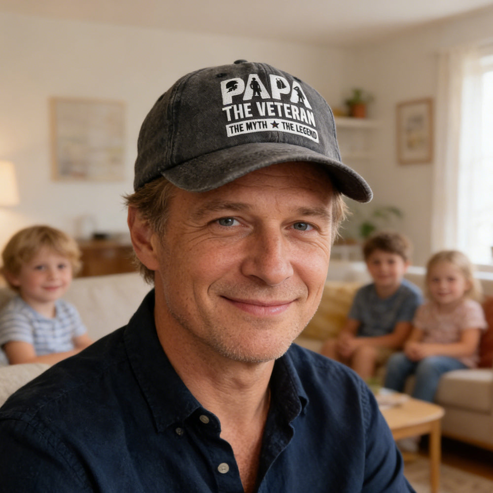 Casquette Papa Hats, cadeau d'anniversaire pour papa, casquette de baseball ajustable en coton lavable brodée